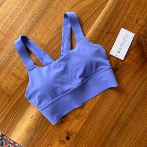 Athleta Warrior Longline Twist Sports Bra Size Small NWT purple lilac periwinkle